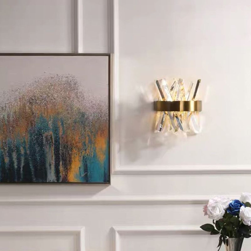 Kristy Lujo Decorativo Metal/Cristal LED Aplique de Pared Dorado