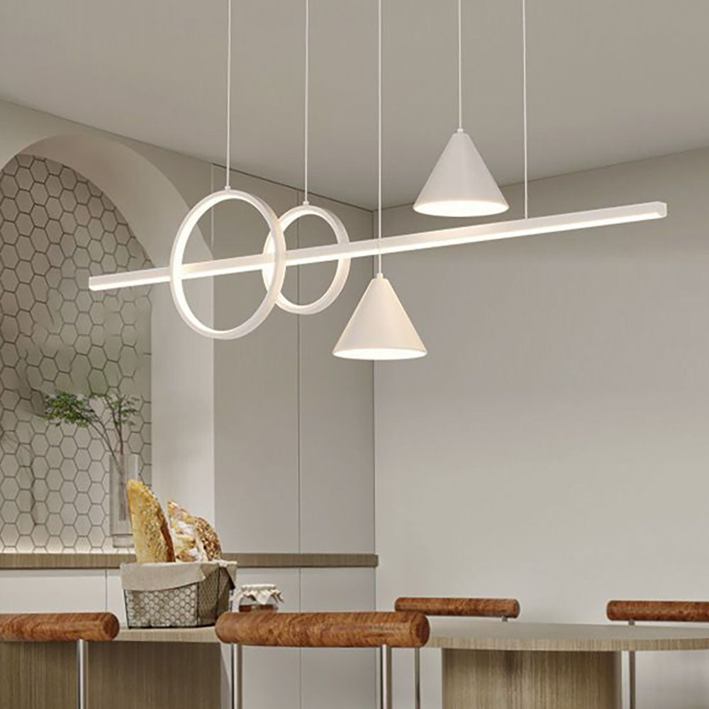 Arisha Contemporánea Geométrico Metal LED Lámpara colgante Blanco/Negro Salón