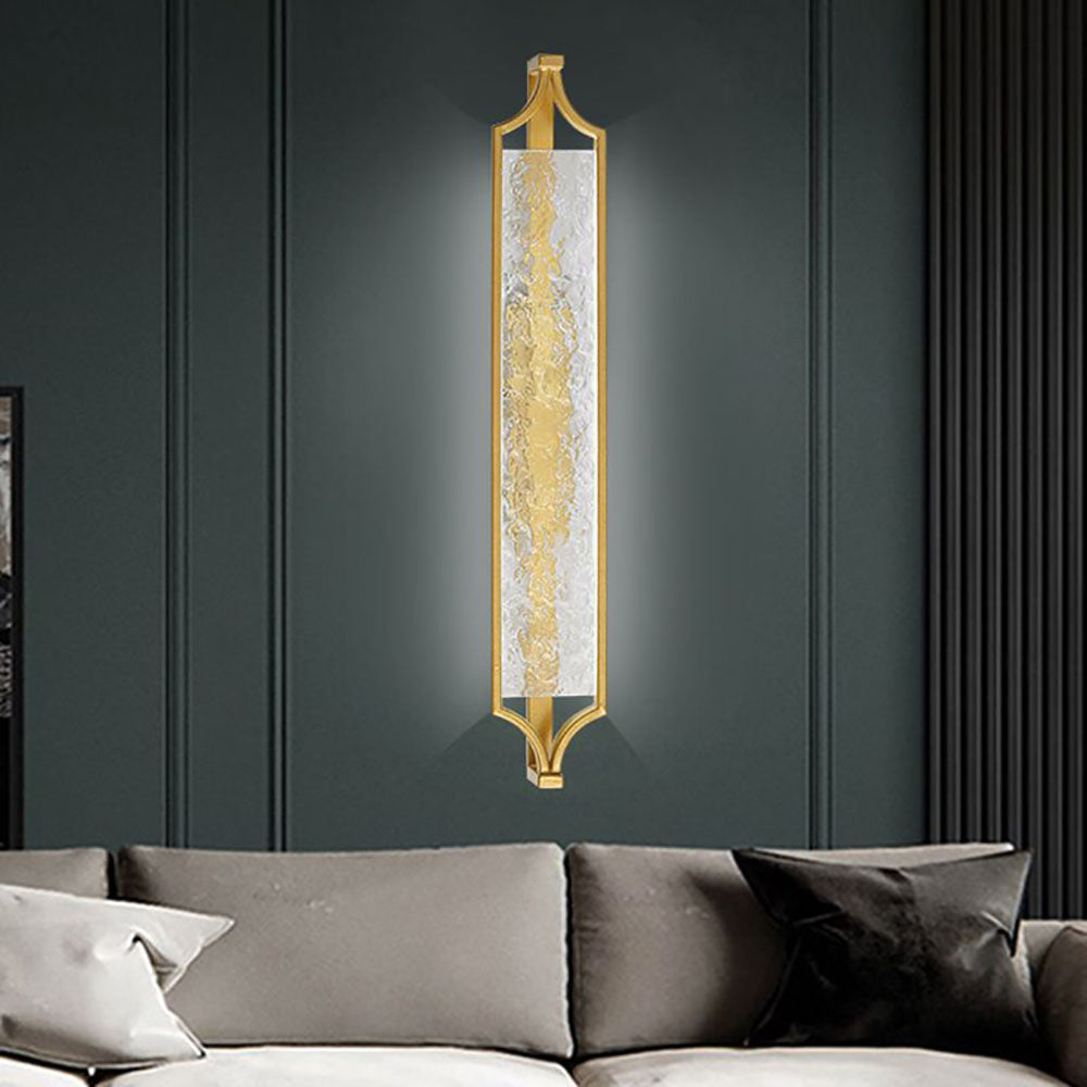 Arisha Moderno Diseño Lineal Metal/Acrílico Aplique de Pared Blanco/Dorado