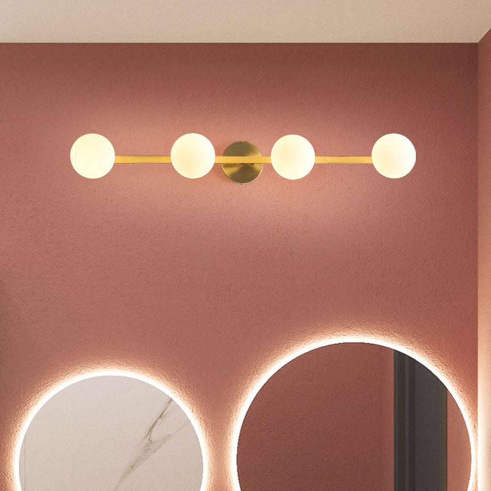 Valentina Natural Redondo Metal/Vidrio LED Aplique de Pared Dorado
