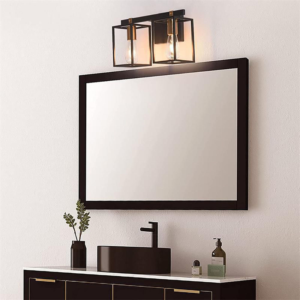 Silva Moderno Rectangular Cuboide Metal/Acrílico Aplique de Pared Negro