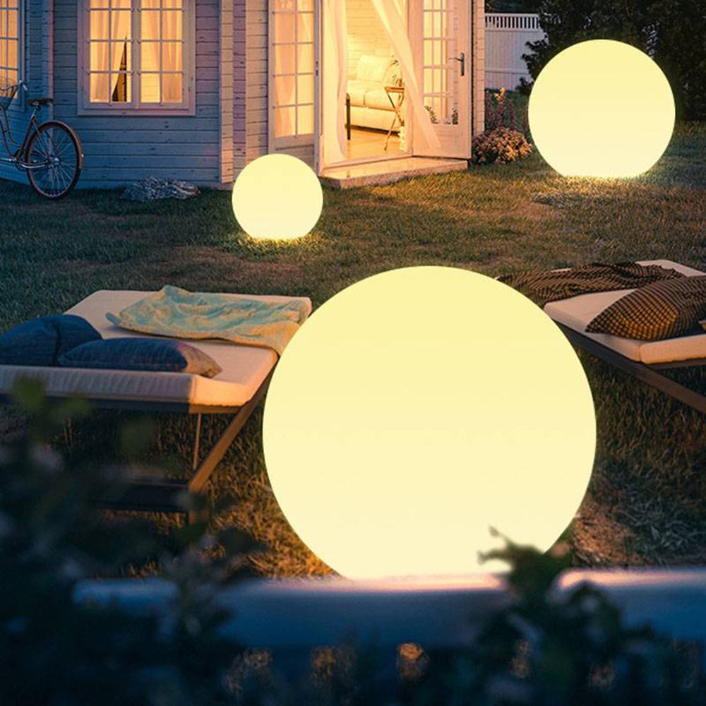 Ray Minimalista Bola LED Resina Lámpara De Pie Exterior Patio