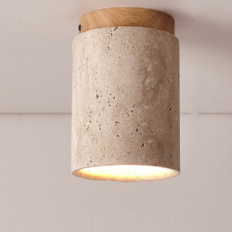 Arisha Retro Piedra Madera Plafón Lámpara de Techo Pasillo