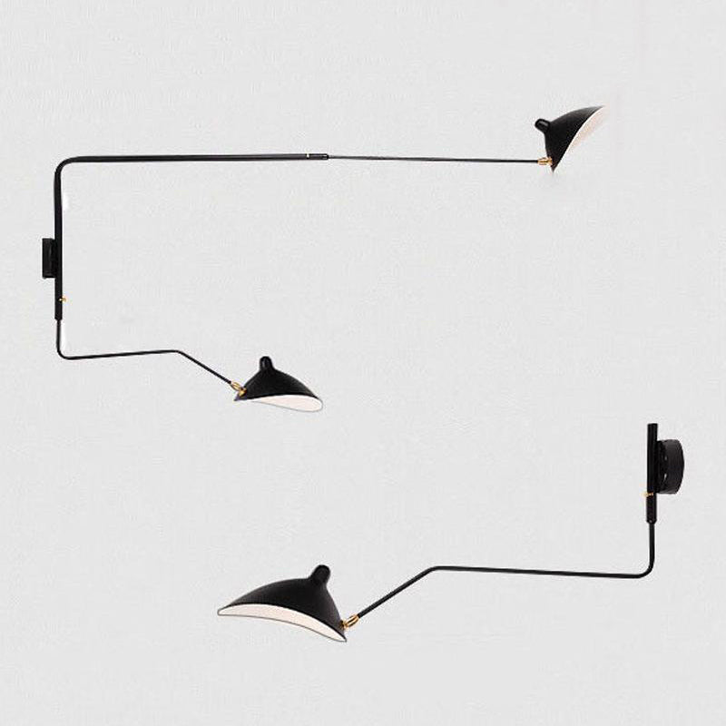Arisha Minimalita Lineal Metal Aplique de Pared Negro