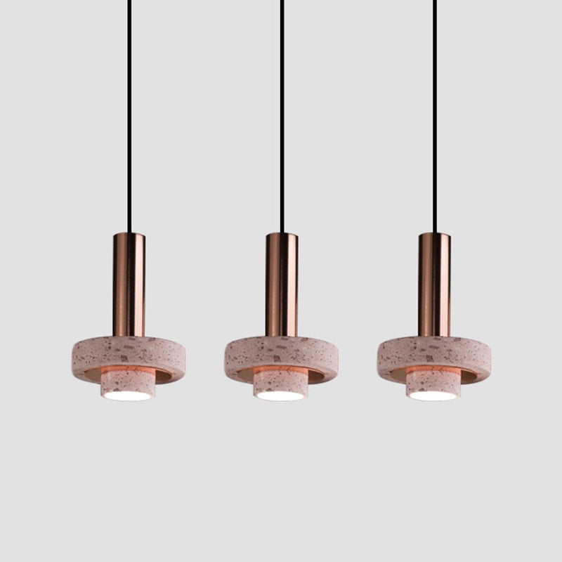 Arisha Moderna LED Redonda Metal/Piedra Lámpara Colgante Dorada