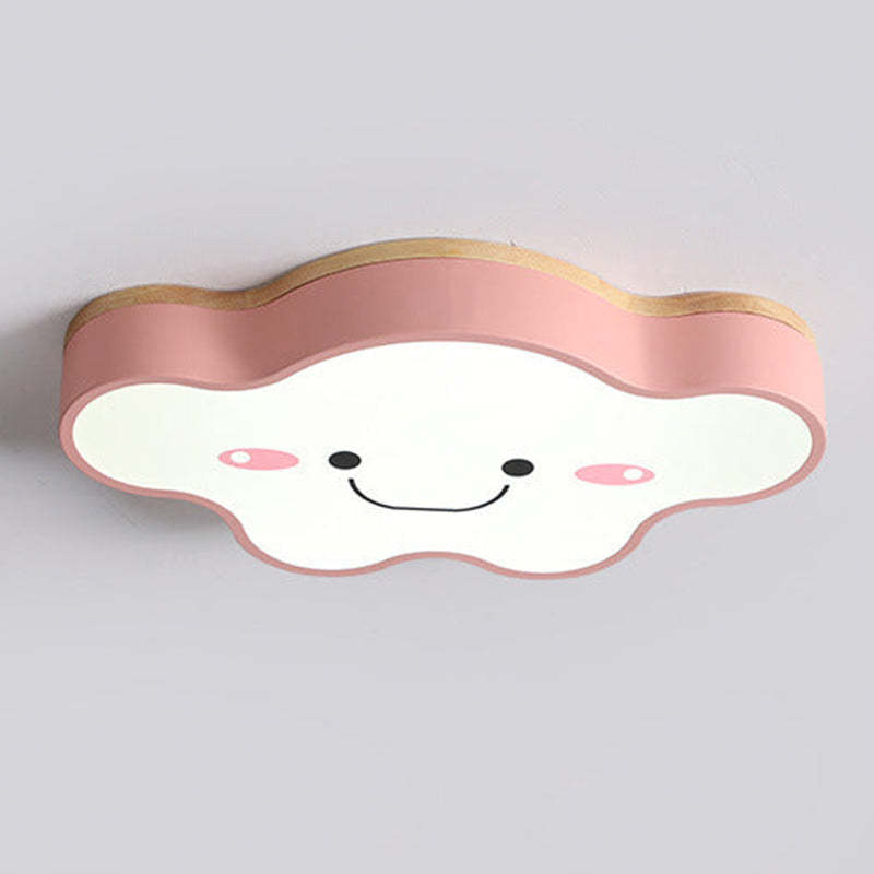 Arisha Decorativa Art Cloud Madera/Acrílico LED Lámpara de Techo Rosa/Verde/Blanca