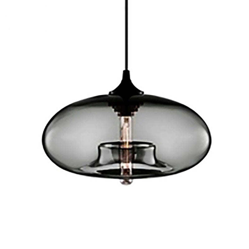 Valentina Moderna Macaron Vidrio LED Lámpara Colgante Negra/Rosa/Azul