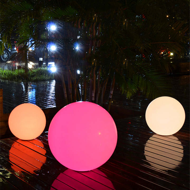 Mira Moderna Esfera Acrílico Luz Exterior Lámpara de Pie Blanca