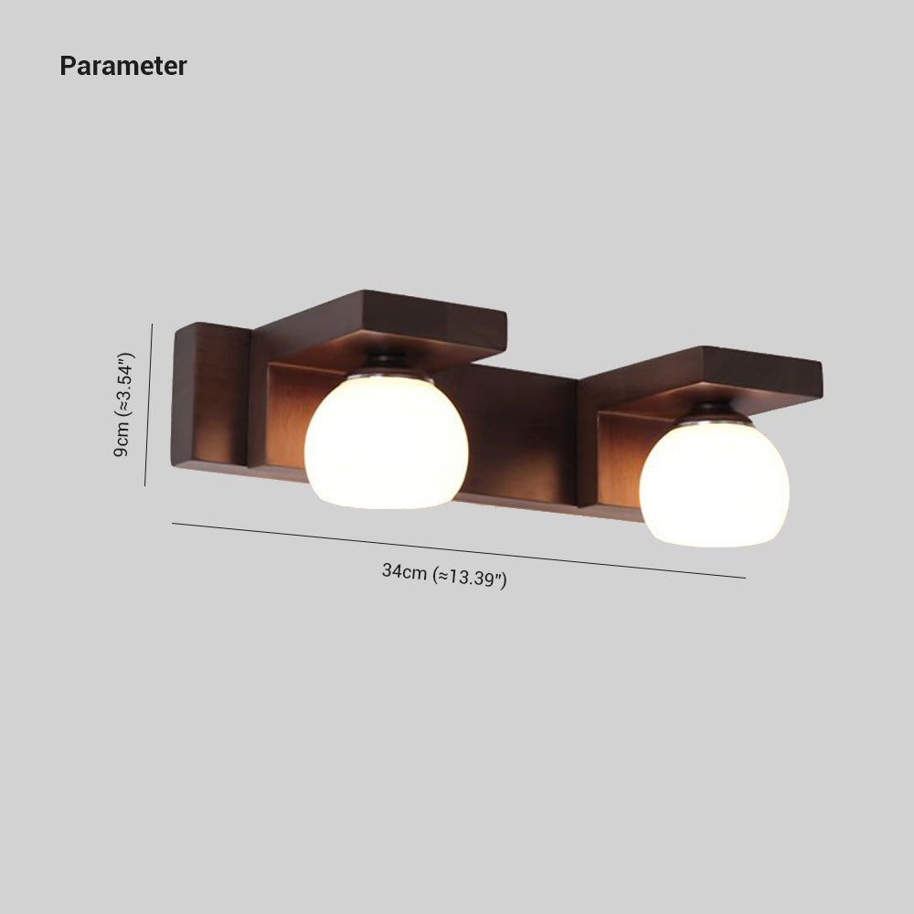 Arisha Moderno Natural Madera/Vidrio Aplique de Pared Madera Oscura