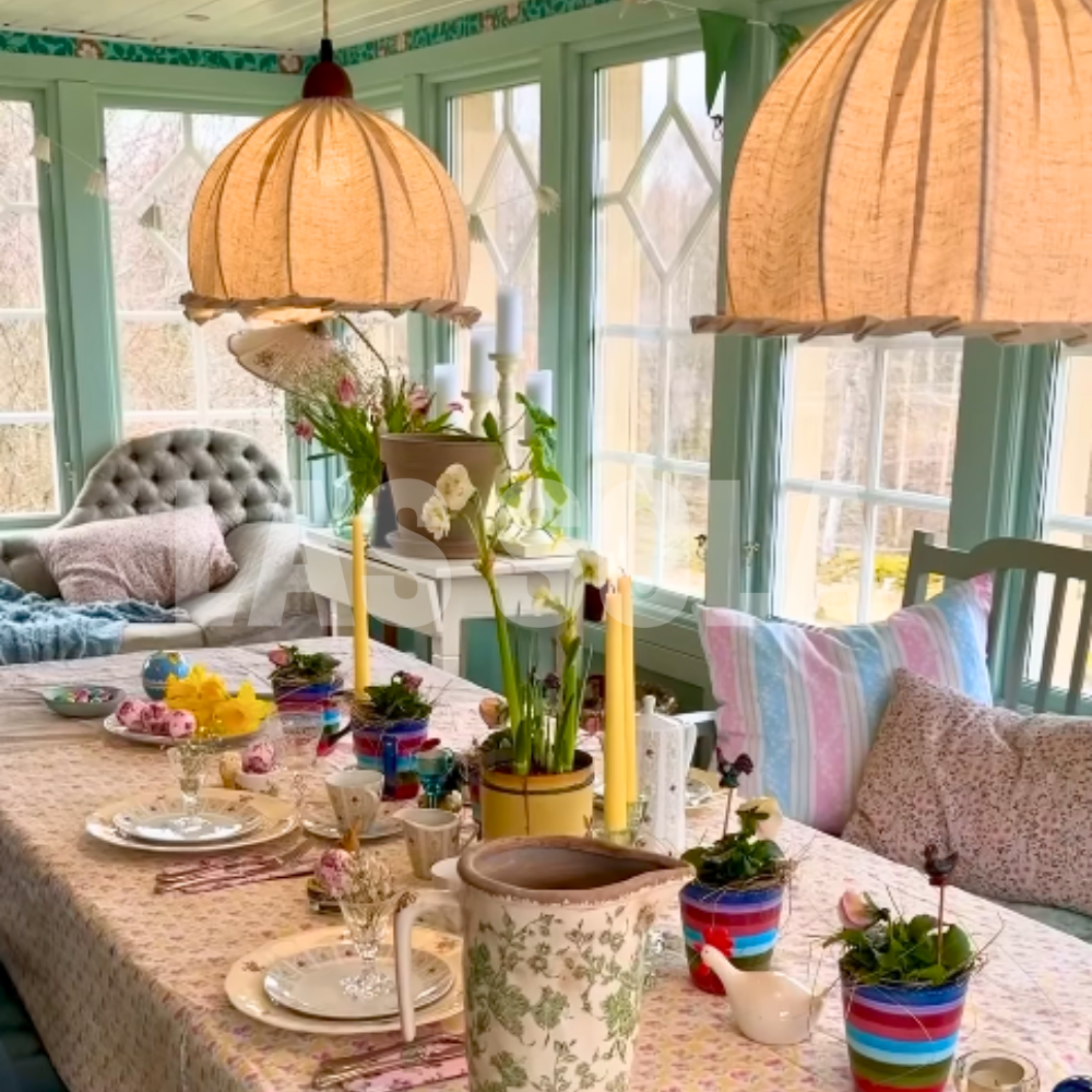 Nordic Lámpara Colgante Vintage Japonesa Tela Dormitorio