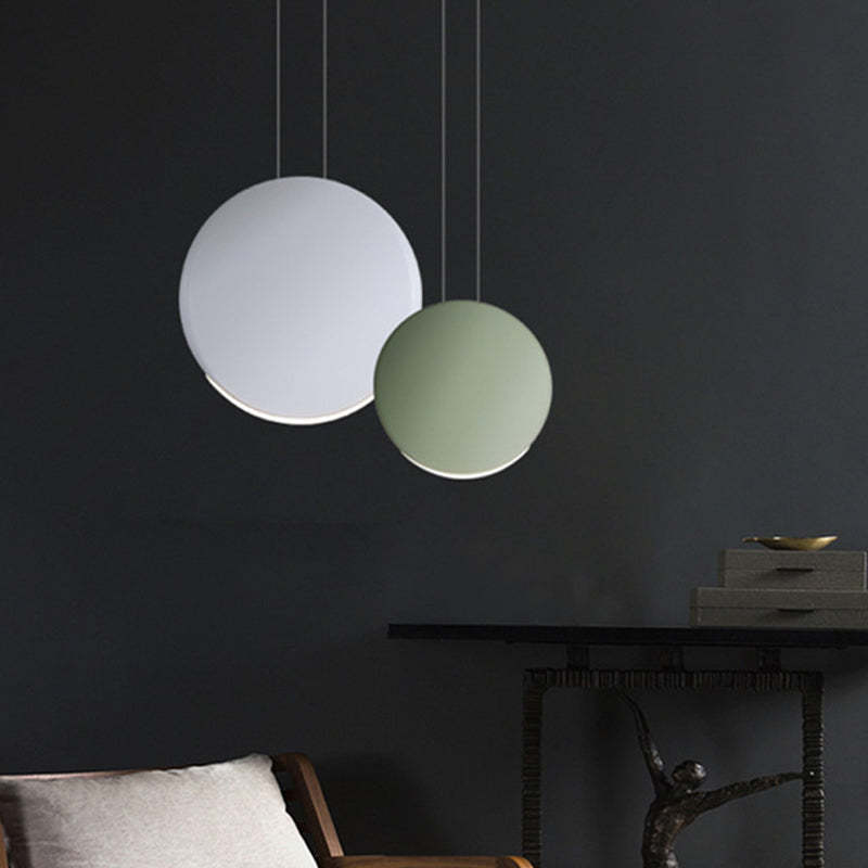 Arisha Minimalista Orbicular Metal Lámpara Colgante Blanca