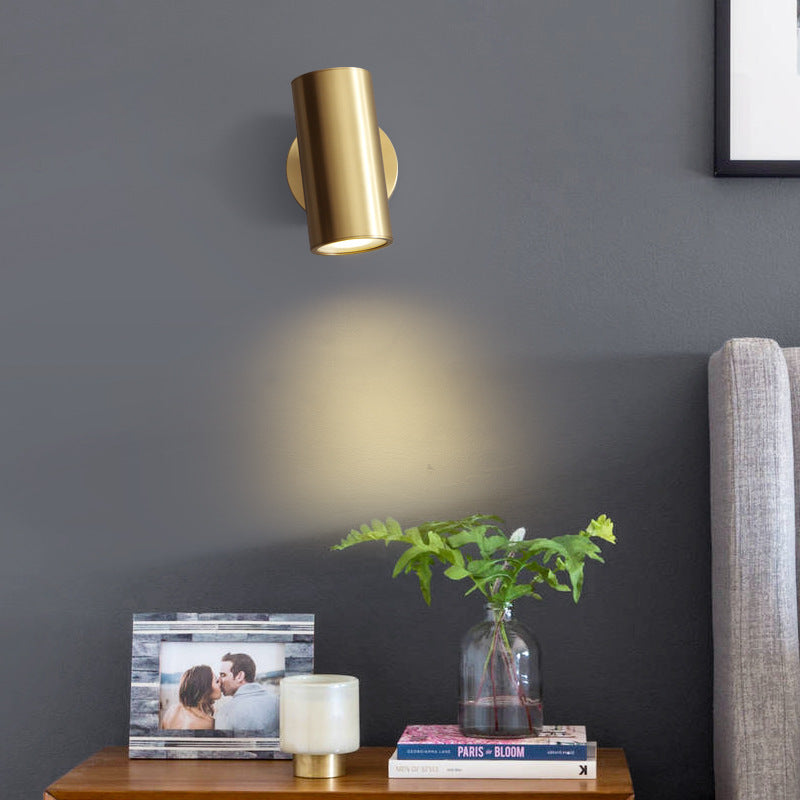 Arisha Moderno Cilíndrico Metal Aplique de Pared Dorado/Negro