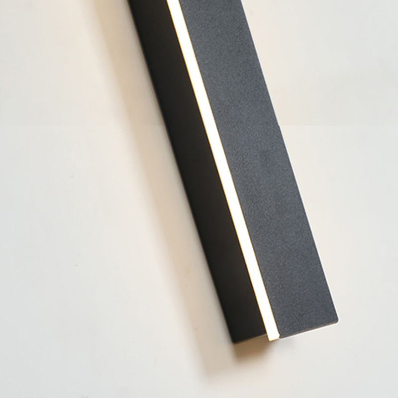 Ray Minimalista Lineal Metal Acrílico Aplique de Pared Exterior Negro