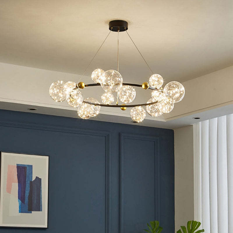 Valentina Círculo Redondo Candelabro/Lámpara Colgante Dorada