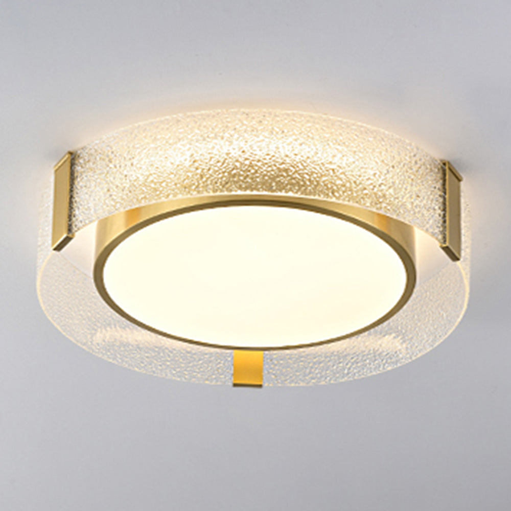 Arisha Moderna Redonda Vidrio LED Lámpara de Techo Oro