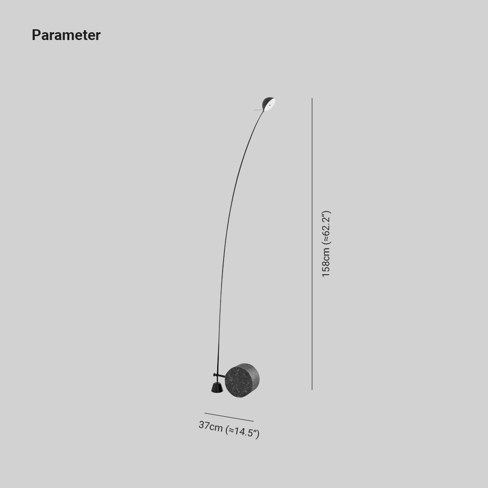 Mira Moderna Simple Mármol/Metal Lámpara de Pie Negra