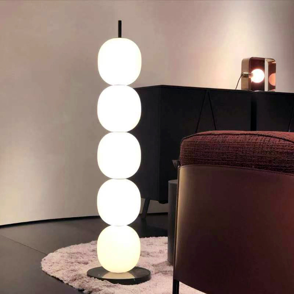 Mira Moderna Diseño Vidrio Lámpara de Pie Blanca