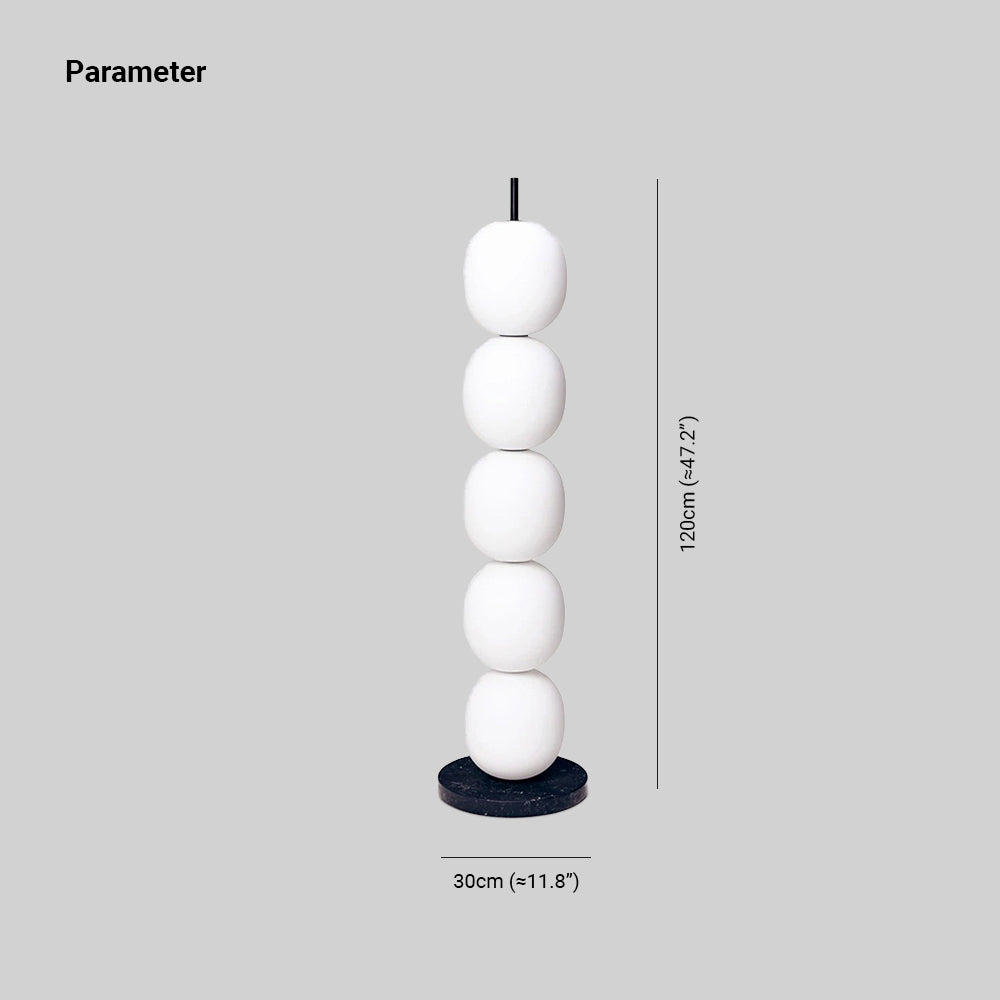 Mira Moderna Diseño Vidrio Lámpara de Pie Blanca