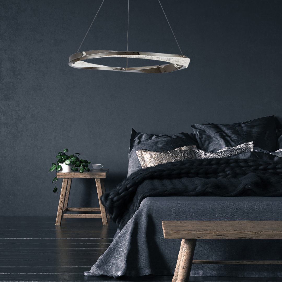 Valentina Lujo Anillo Metal/Acrílico Lámpara Colgante Dorada