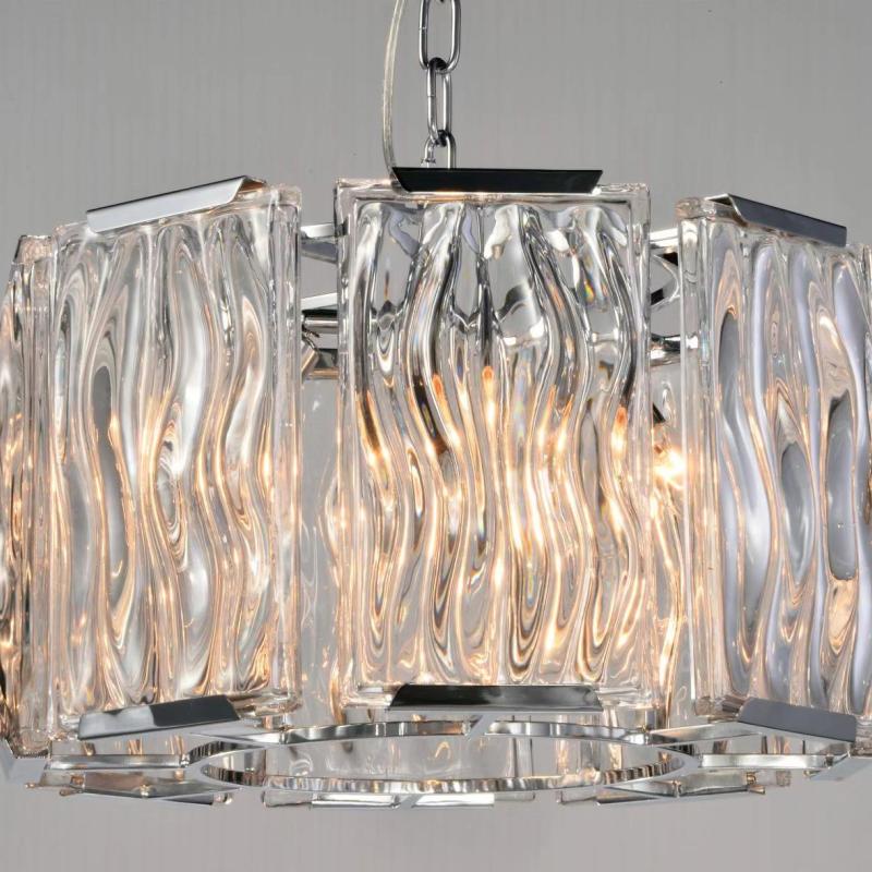 Kristy Lujo Moderna Redonda Metal/Cristal Lámpara Colgante Clara/Champán