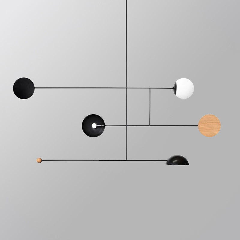 Avi Diseña Lineal Multiple Metal Lámpara Colgante Negra