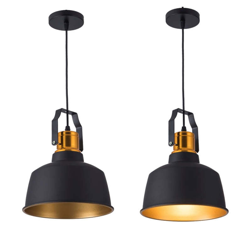 Arisha Industrial Metal Lámpara Colgante Negra