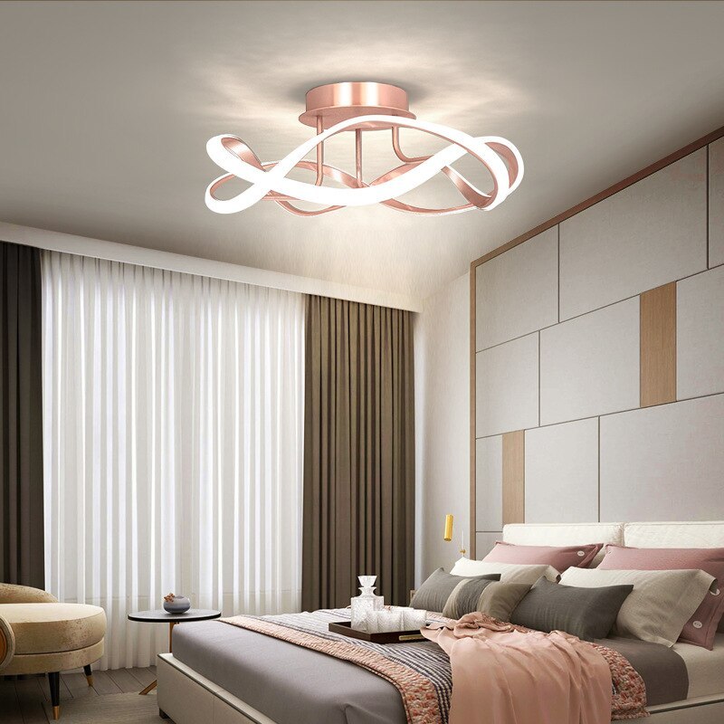 Arisha Decorativa Geométrica Acrílico/Metal LED Lámpara de Techo Negra/Rosa/Azul/Dorada