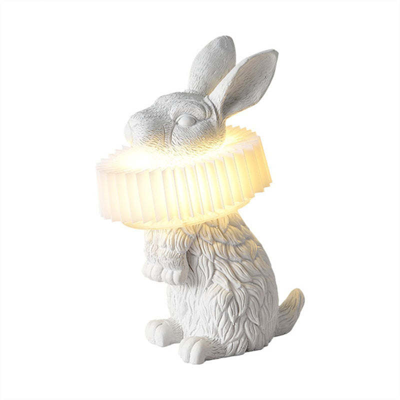 Arisha Moderna Diseño Resina Coneja Lámpara de Mesa Blanca
