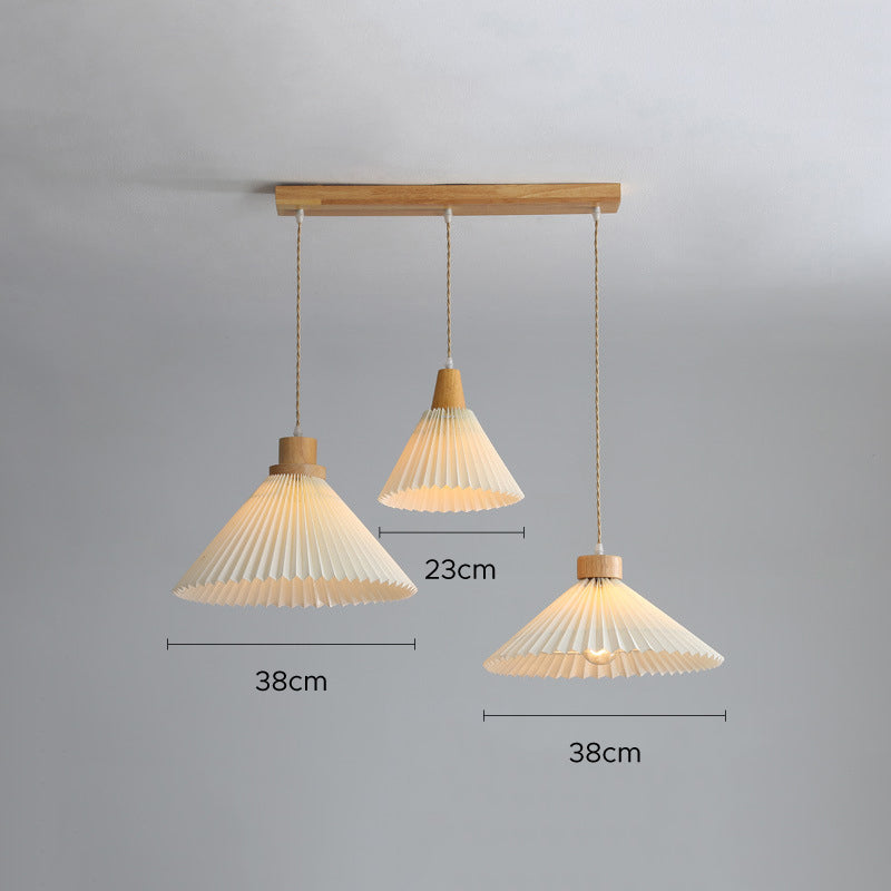 Muto Arte Paraguas Madera/PVC Lámpara Colgante Beige