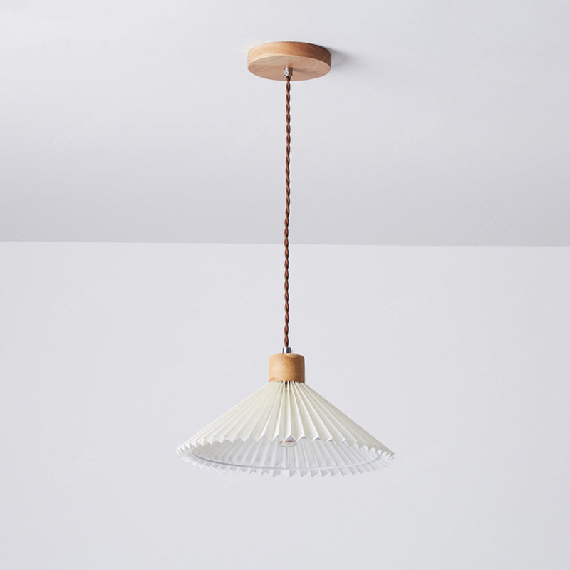 Muto Arte Paraguas Madera/PVC Lámpara Colgante Beige