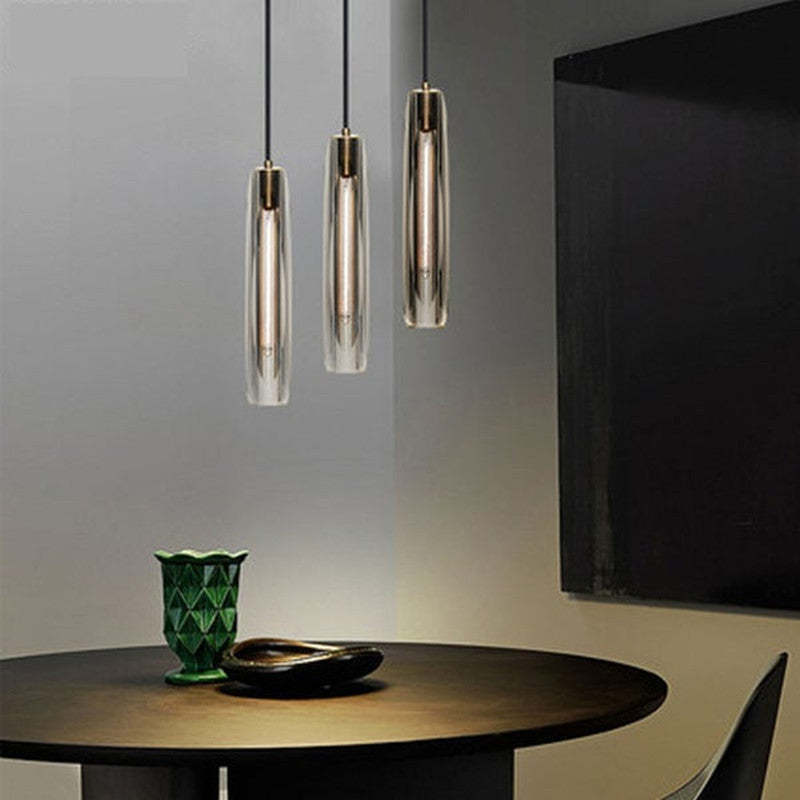 Arisha Moderna Minimalista Tubo Vidrio/Metal Lámpara Colgante