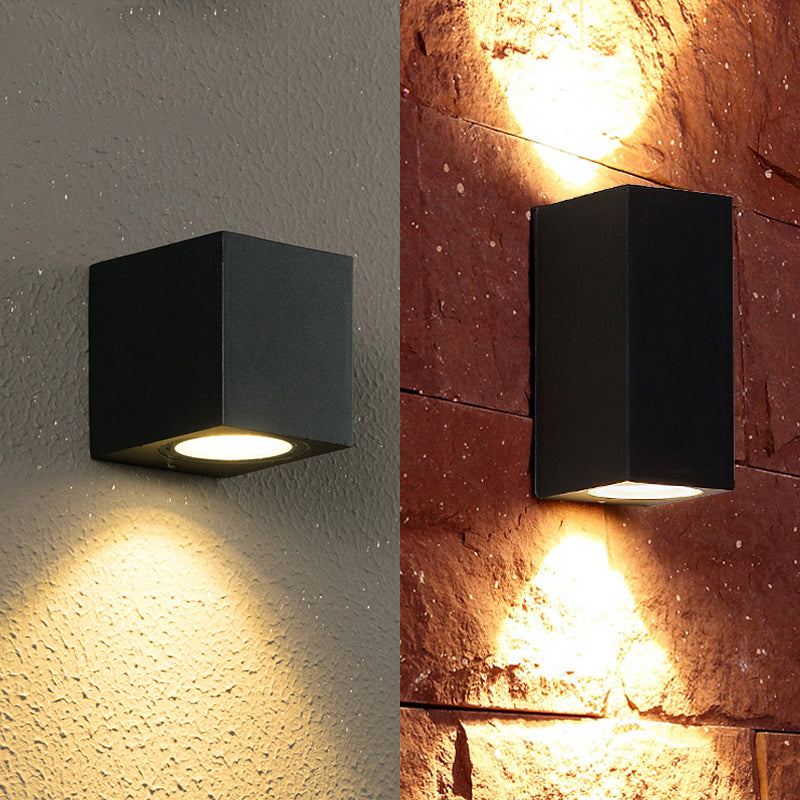 Ray Minimalista Rectangular Metal/Vidrio Aplique de Pared Negro