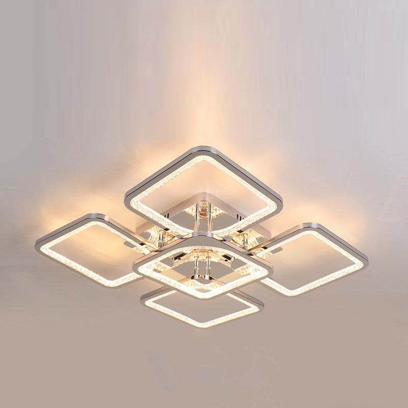 Arisha Moderna Cuadrada Metal LED Lámpara de Techo Blanca