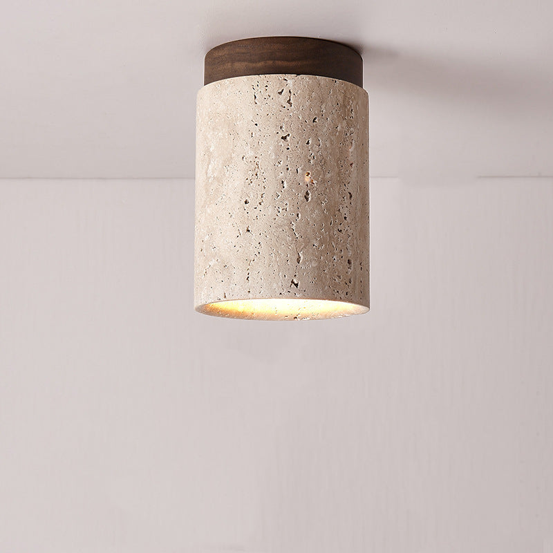 Arisha Retro Piedra Madera Plafón Lámpara de Techo Pasillo