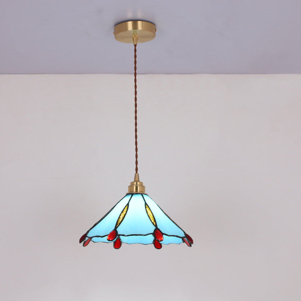 Tiffany Vintage Lámpara Colgante Metal/Vidrio Dormitorio/Salón/Corredor