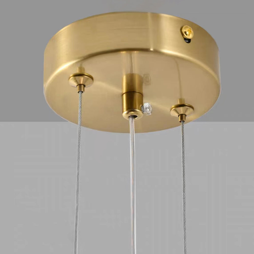 Kristy Diseño Moderna Vidrio/Metal Lámpara Colgante Dorada