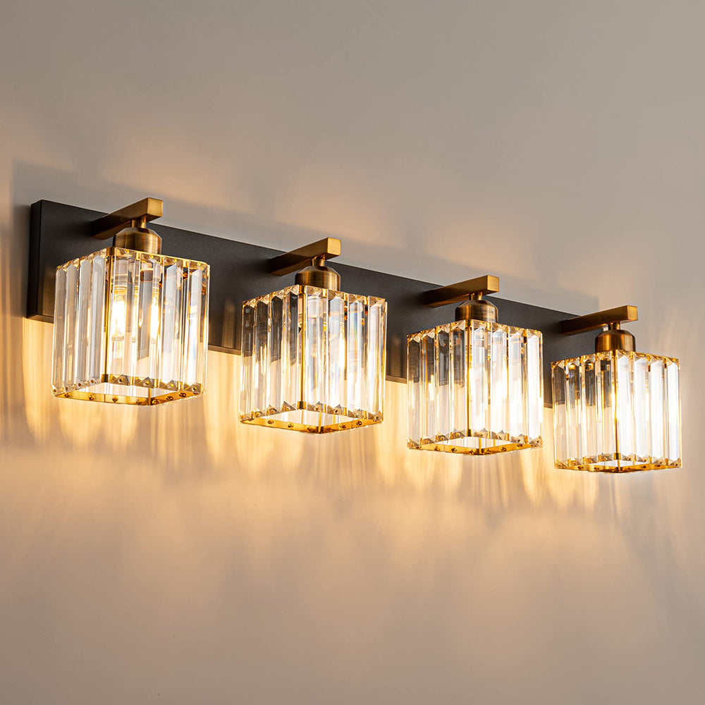 Kristy Vintage LED Metal/Cristal Aplique de Pared Para Espejo Dorado