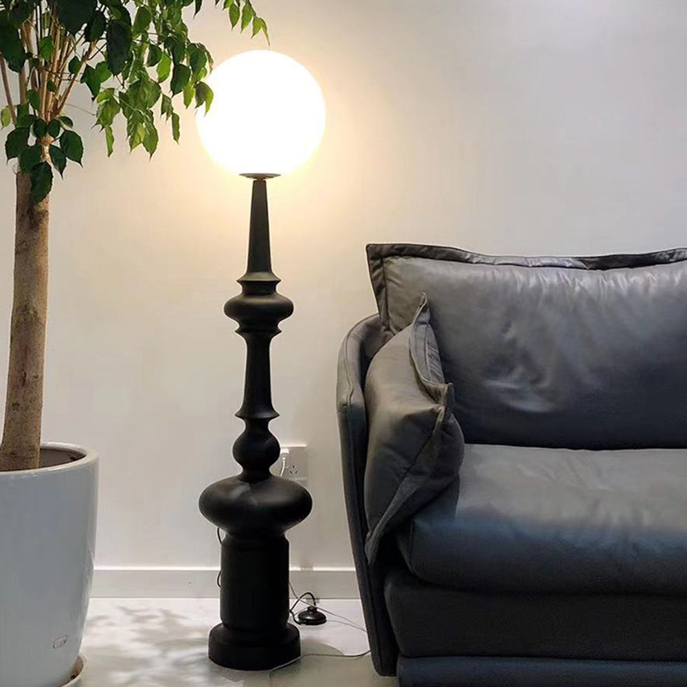 Mira Moderna Minimalista Resinal/Vidrio Lámpara de Pie Negra