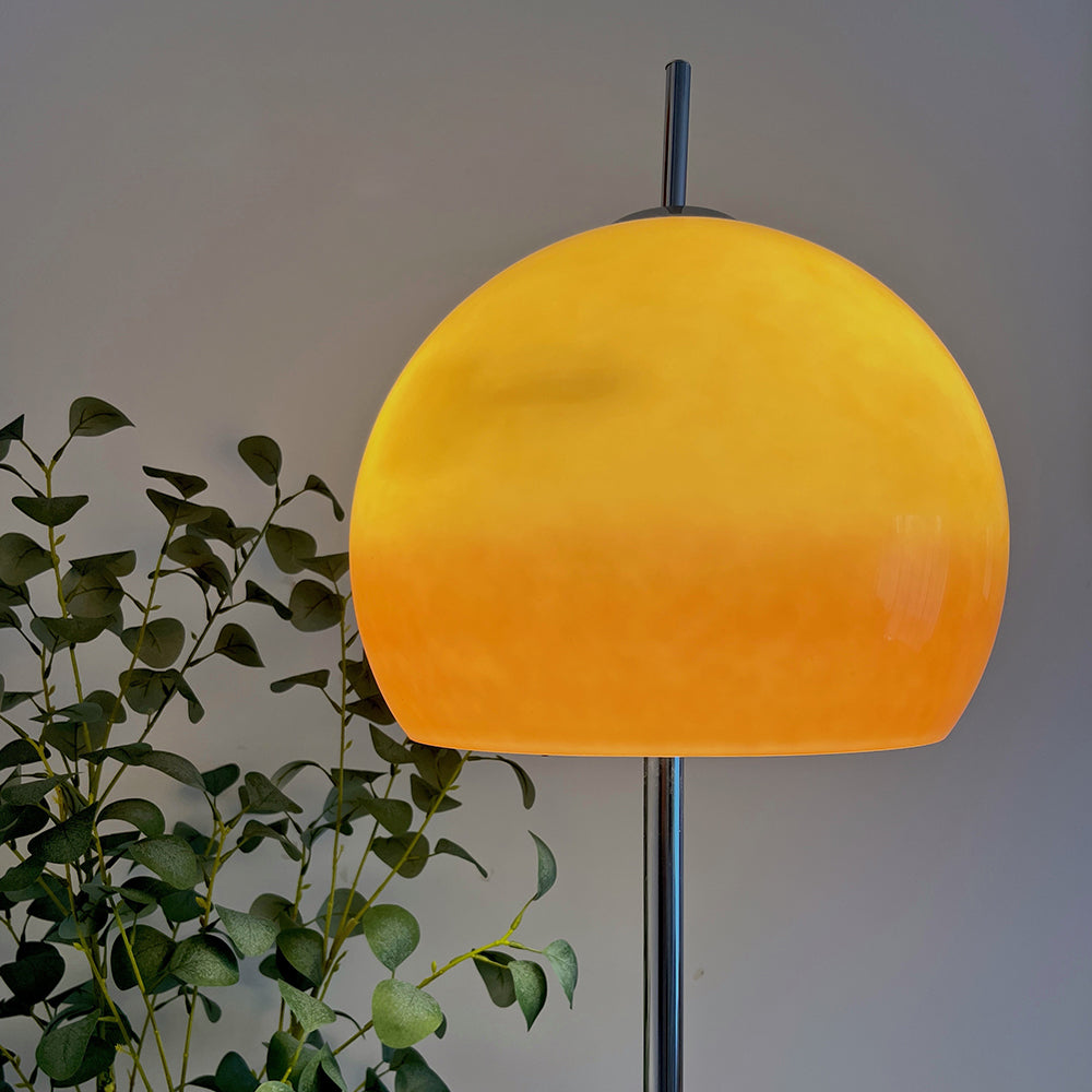 Mira Moderna Semicircular Metal /Vidrio Lámpara de Pie Naranja