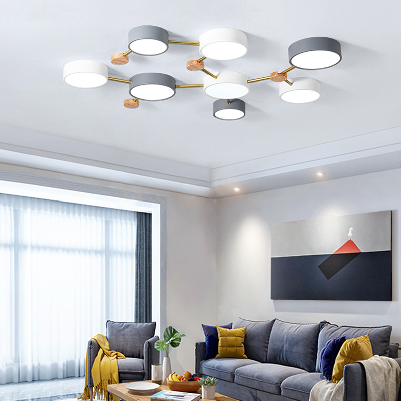 Arisha Moderno LED Plafón Blanco Gris Acrílico Largo Salón Dormitorio