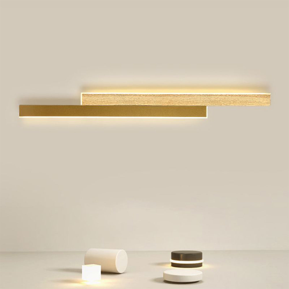 Arisha Minimalista Metal LED Aplique de Pared Marrón/Madera