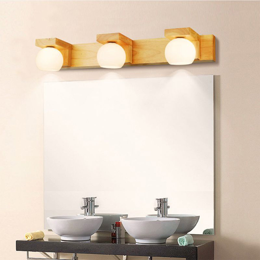 Muto LED Aplique de Pared Redondo Madera
