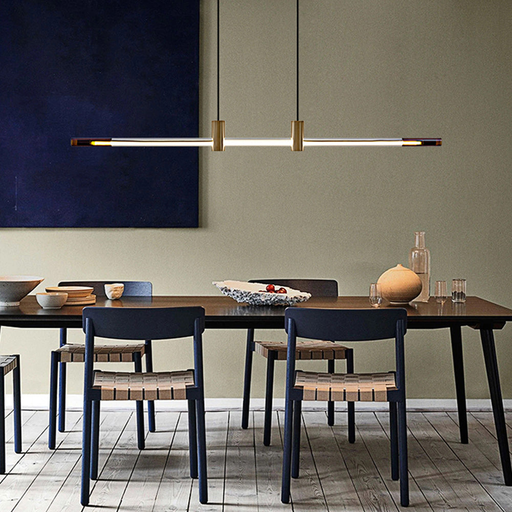 Arisha Moderna Minimalista Metal/Acrílico Lineal Lámpara Colgante Dorada