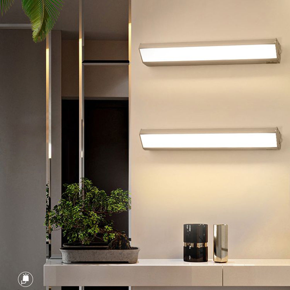 Ray Minimalista Rectángular Metal/Acrílico Aplique de Pared Negro/Blanco