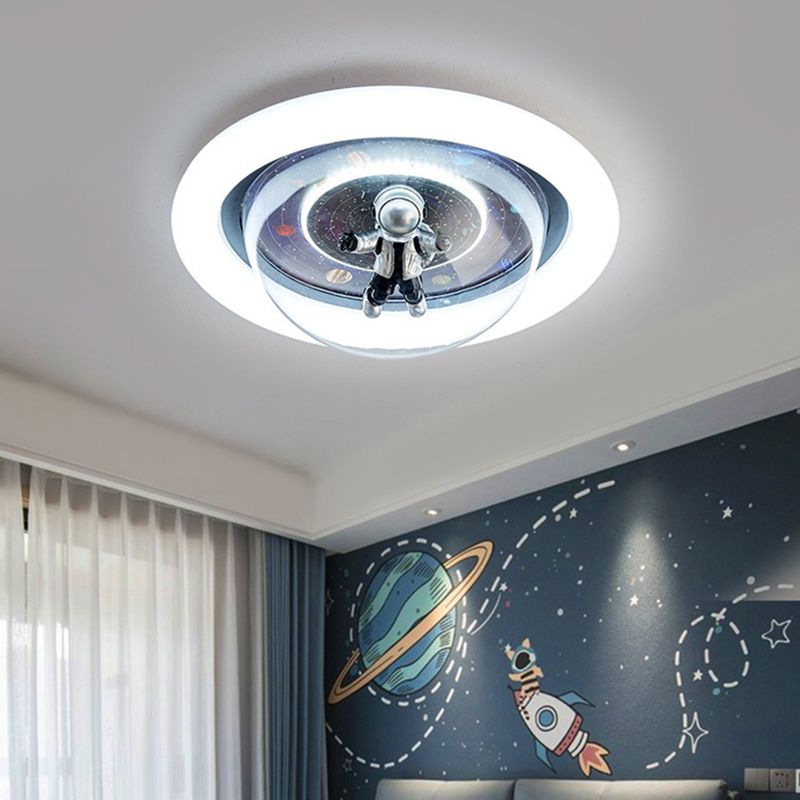 Aria Luz de Techo Colgante Astronauta Moderna Metal/Acrílico Rosa/Azul Dormitorio