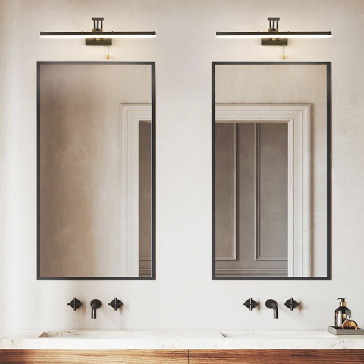 Arisha Moderno Lineal Metal/Acrílico Aplique de Pared Negro
