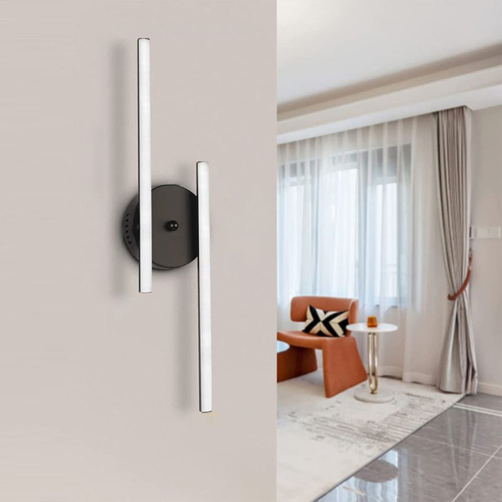 Arisha Moderno Minimalista Lineal Gel de Sílice/Metal Aplique de Pared Negro/Plata