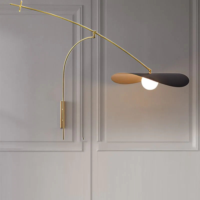Arisha Apliques de Pared, Metal/Vidrio, Negro/Oro, Dormitorio