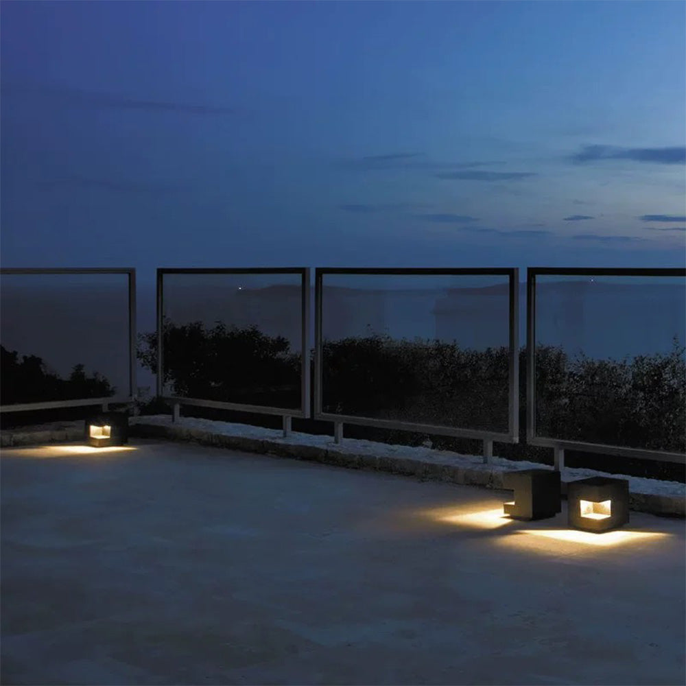 Ray Simple Cube Metal Lámpara Exterior Patio