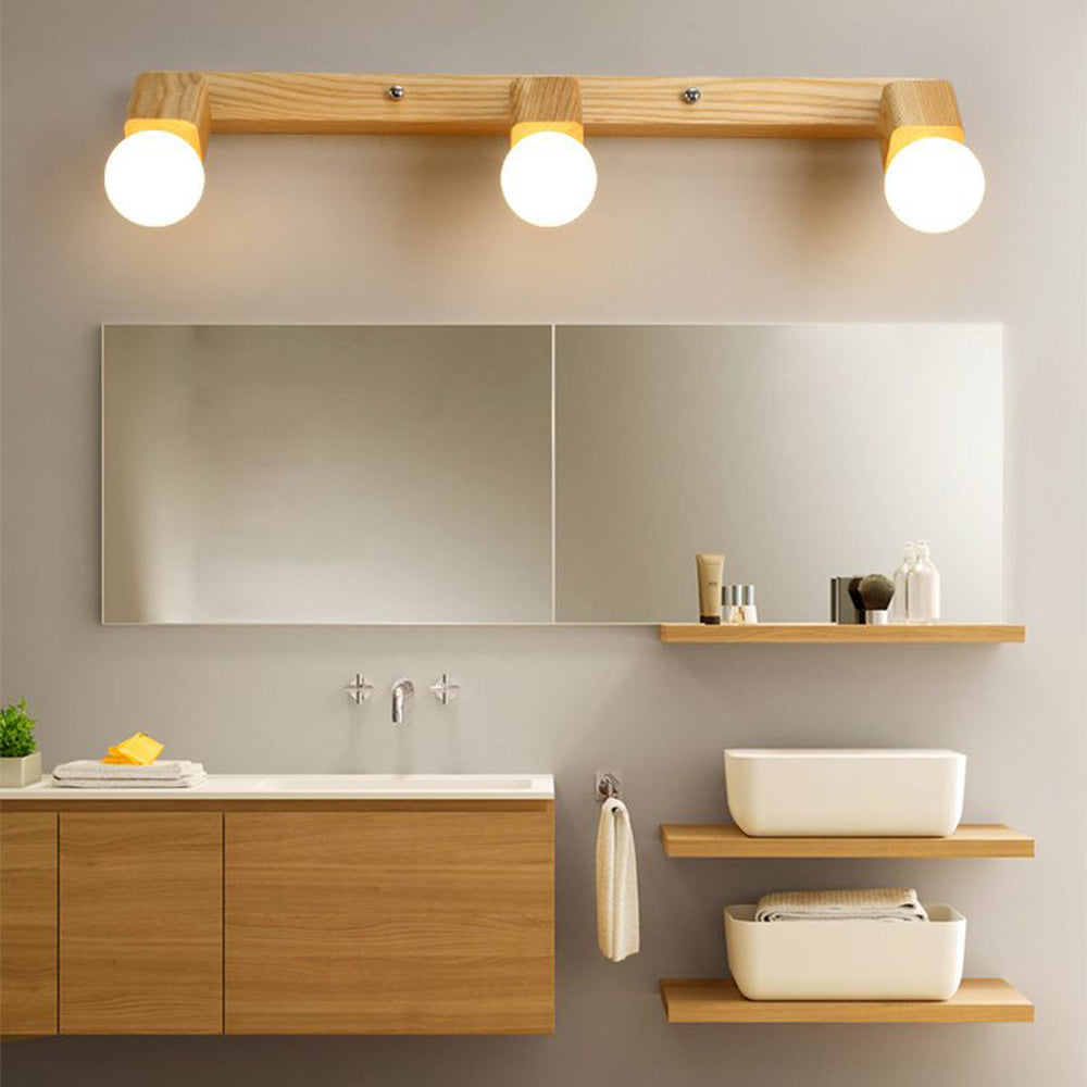 Arisha Natural Cuadrado Metal/Madera LED Aplique de Pared Madera